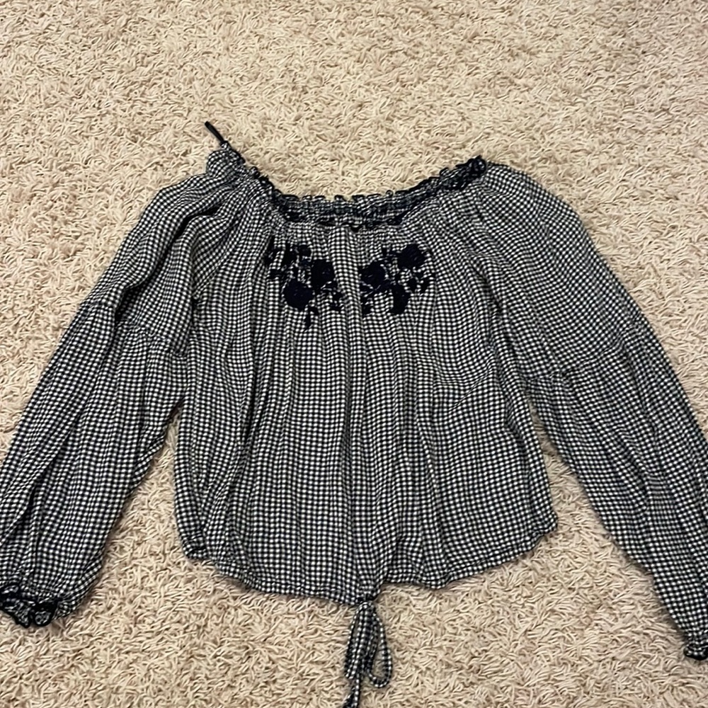 Hollister gingham blouse